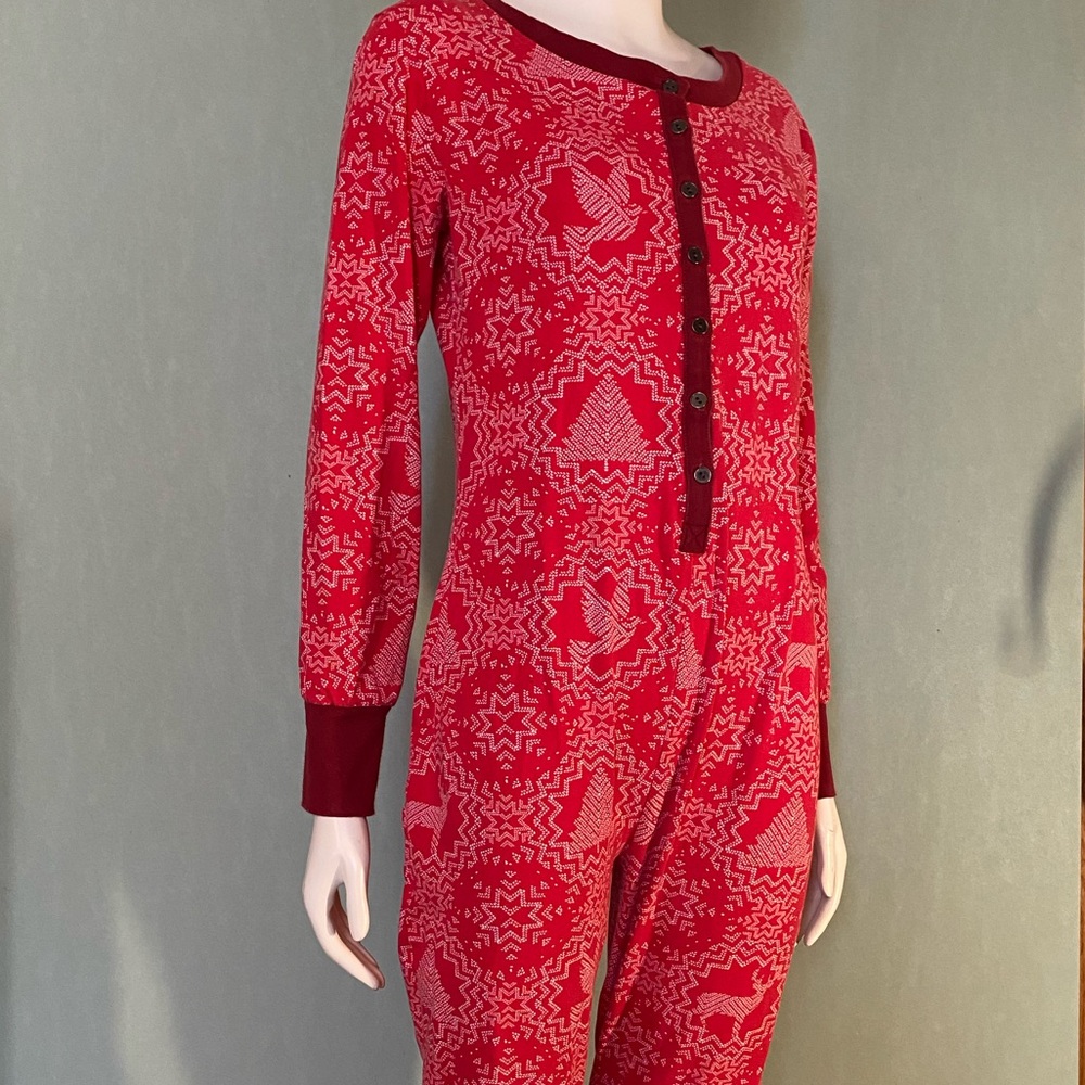 Red Festive Heart & Hand Patterned Onesie